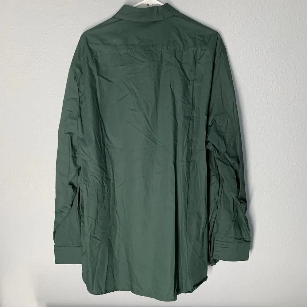 NWT Universal Harry Potter Slytherin Green Oxford Button Shirt Flip Cuff XXL